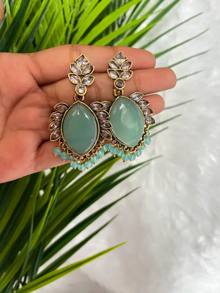 Kundan Leaf Earrings