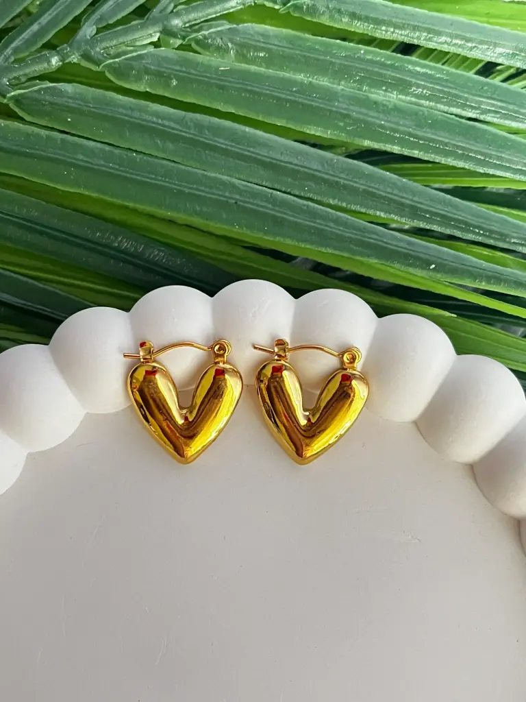Trendy Heart Anti Tarnish earrings