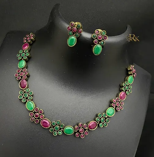 Anu Floral copper Set