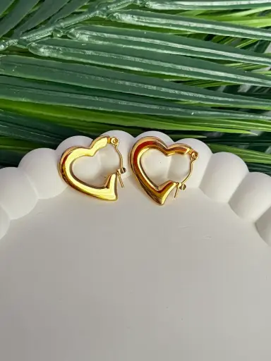 Anti Tarnish Heart hoops