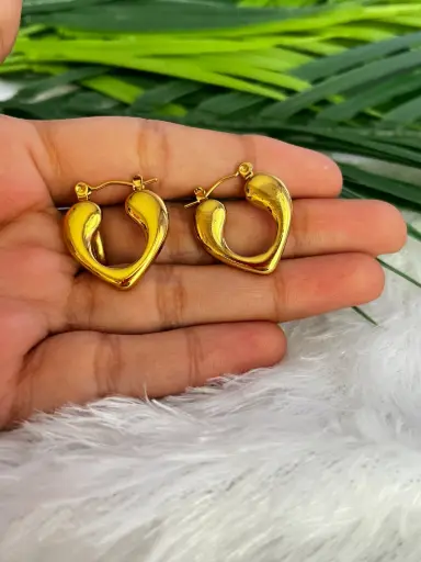 Heart Anti Tarnish hoops