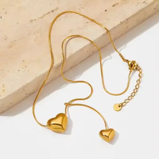 Double Heart Anti tarnish Chain