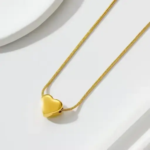 Heart Pendant Anti tarnish Chain